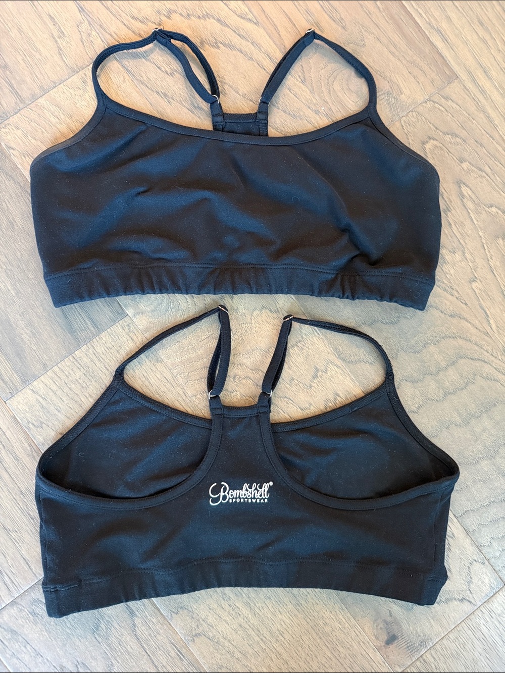 2 tops sports bra Bombshell Sportswear Black Racerback Bralette - Double Pack M